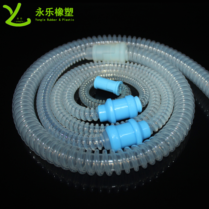 呼吸機硅膠波紋管，透明硅膠波紋管，擠出波紋硅膠管
