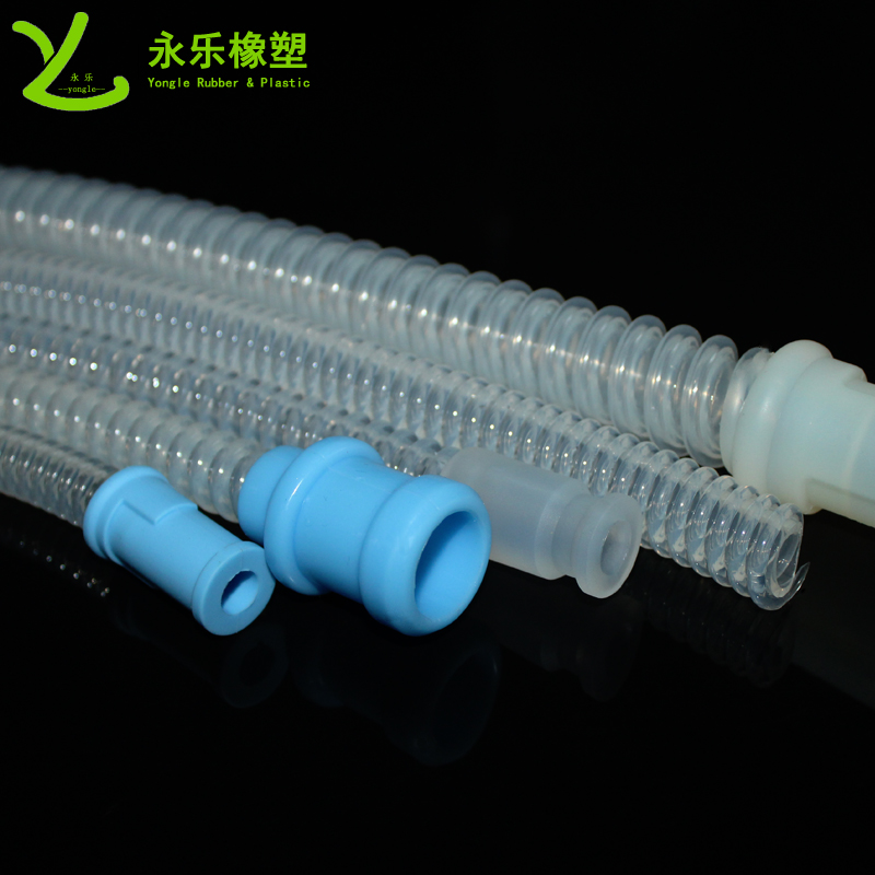 呼吸機硅膠波紋管，透明硅膠波紋管，擠出波紋硅膠管